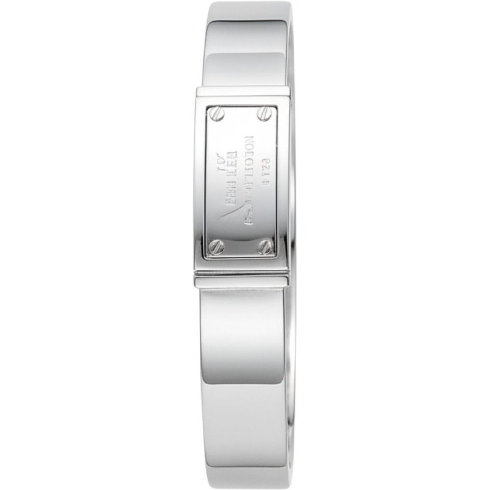Michael Kors Silver Tone Logo Plaque Hinge Bangle Bracelet Est 1981 Cuff - Picture 2 of 4